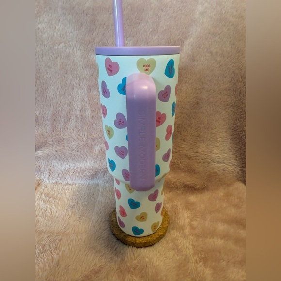 Simple Modern Limited Valentines Day White With Conversation Hearts 40oz Tumbler - Picture 3 of 9